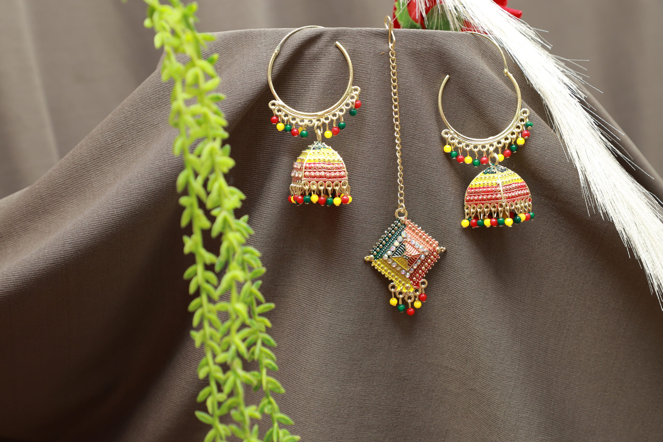 Traditional Multi Colured Jhumka