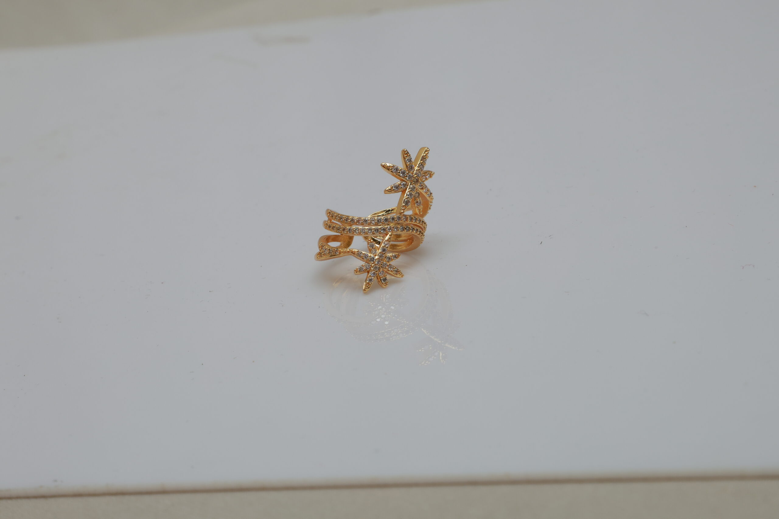 Anti Tarnish Flowers Big Ring