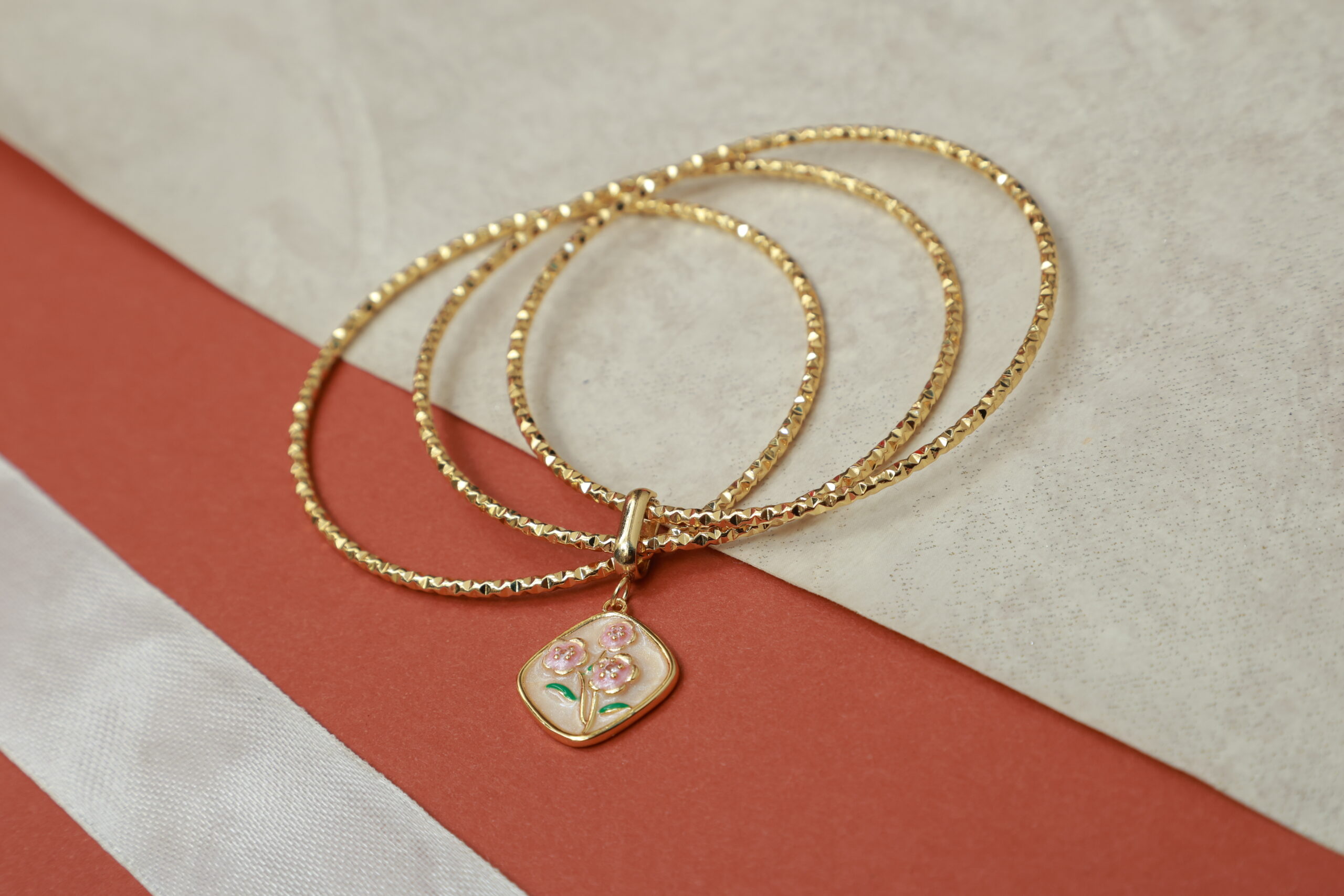 Anti Tarnish Bangle set with Charms