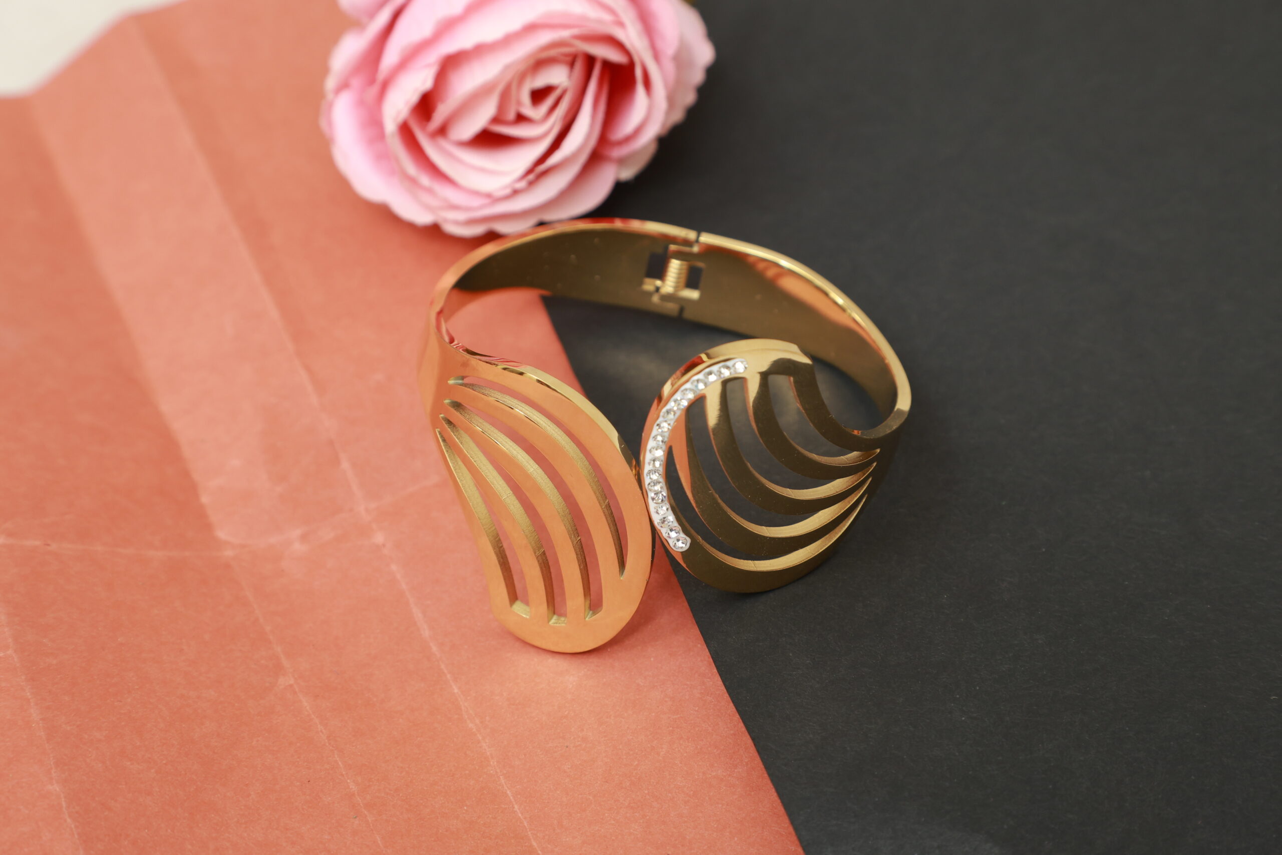 Anti Tarnish Sparkling Angle Winged Kada