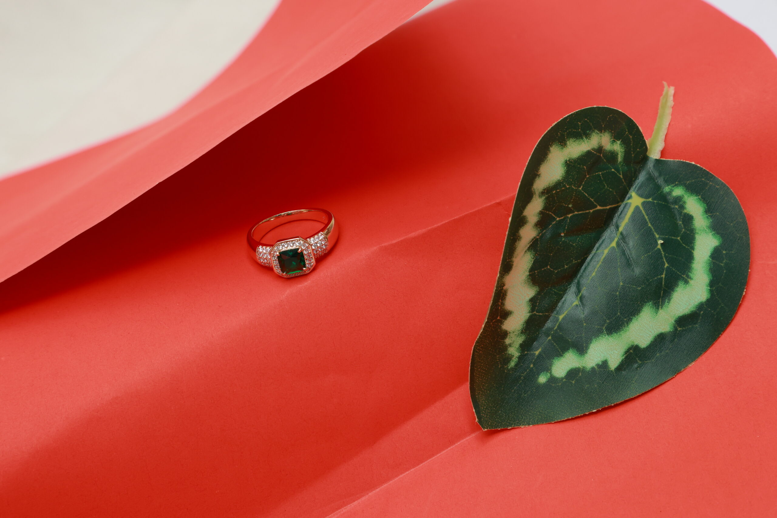 Anti Tarnish Emerald Ring